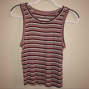 American Eagle red and black striped tank top